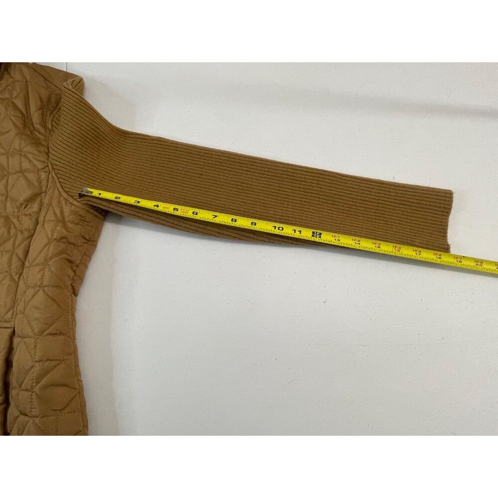 G.H. Bass & Co. Women’s Quilted Jacket Size L Brown Ribbed Sleeves Zip Up - Picture 15 of 16